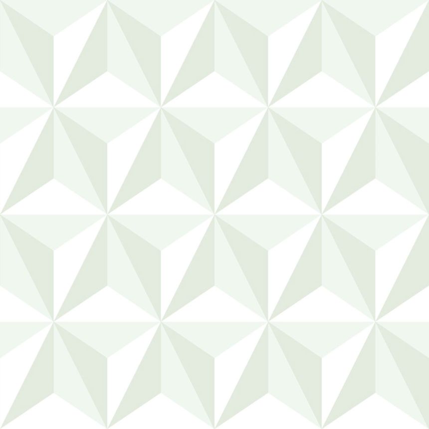 Grün-weiße Vliestapete für die Wand, 3D Sternenmuster 138913, Little Bandits, Esta