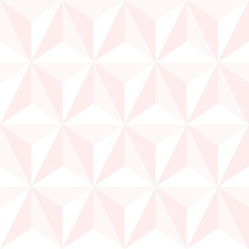 Rosa-weiße Vliestapete für die Wand, 3D-Sternenmuster 138911, Little Bandits, Esta