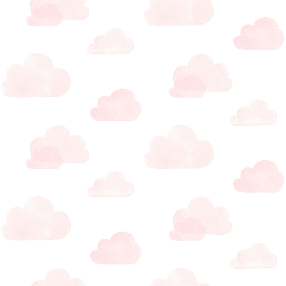 Weiße Vliestapete mit rosa Wolken 138929, Little Bandits, Esta
