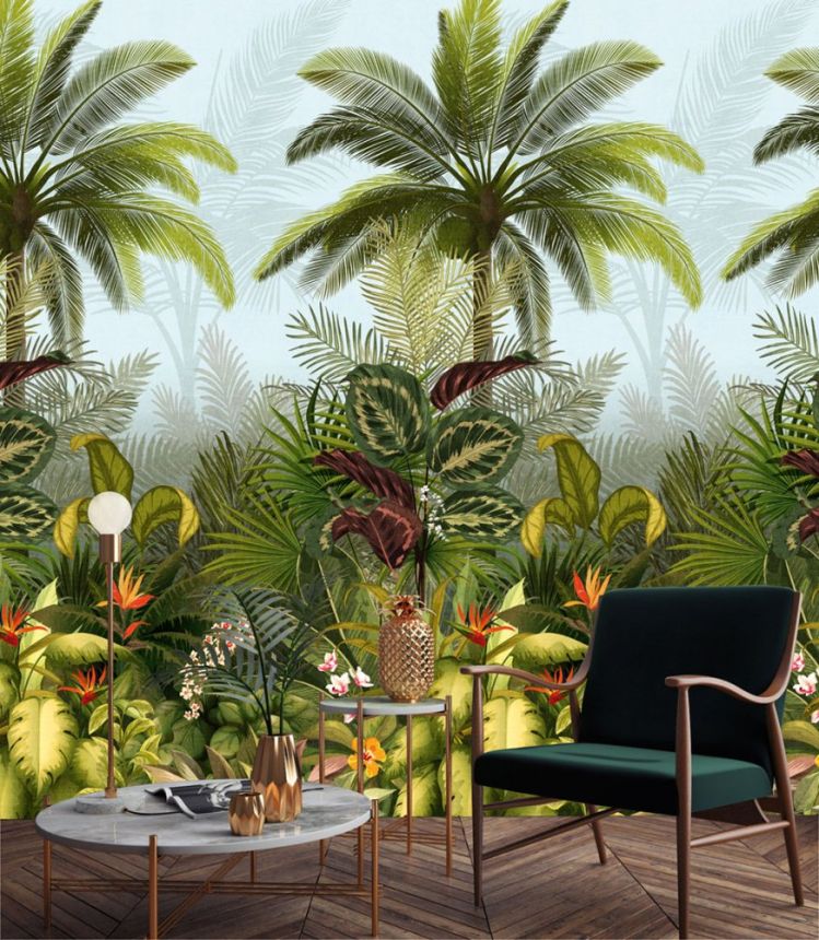 Tapete wandbilder Palmen und tropische Blätter JF6001, 159 x 280 cm, One roll, Grandeco
