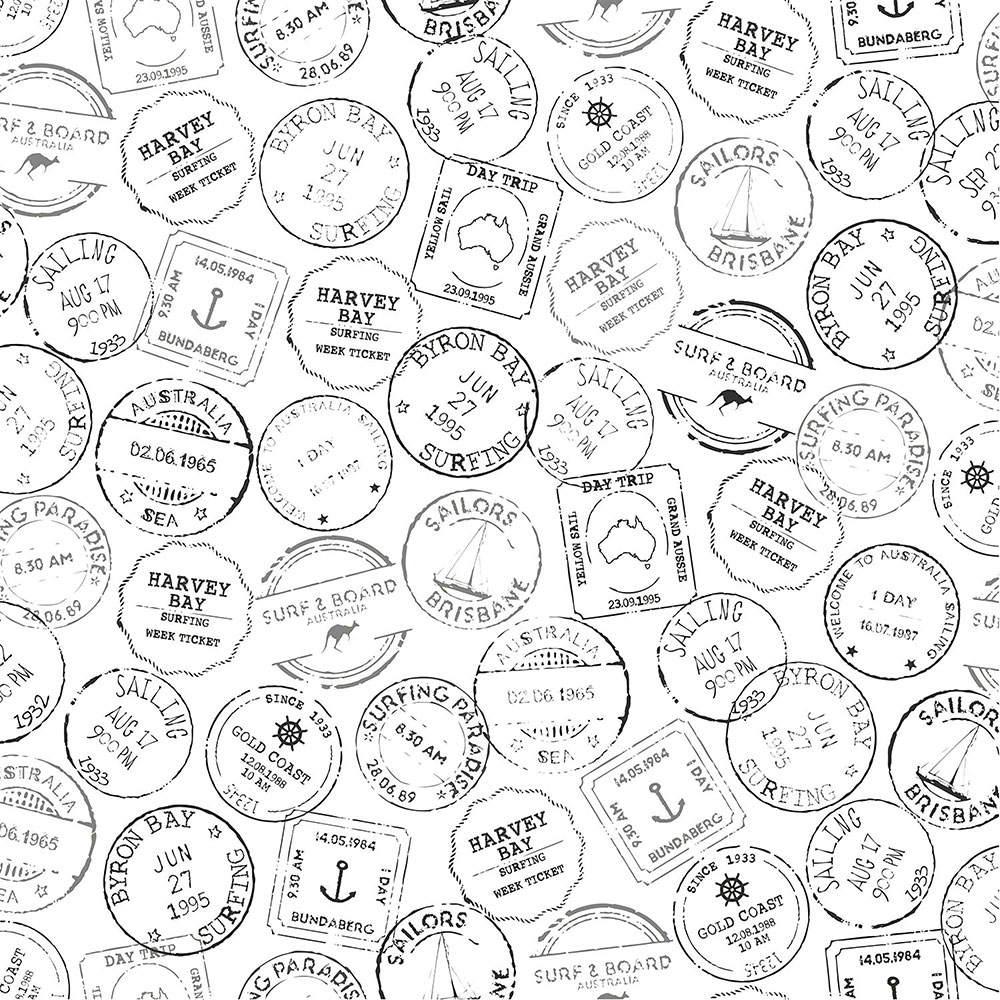 Weiße Vliestapete mit Hafenstempeln 138981, Regatta Crew, Esta Home