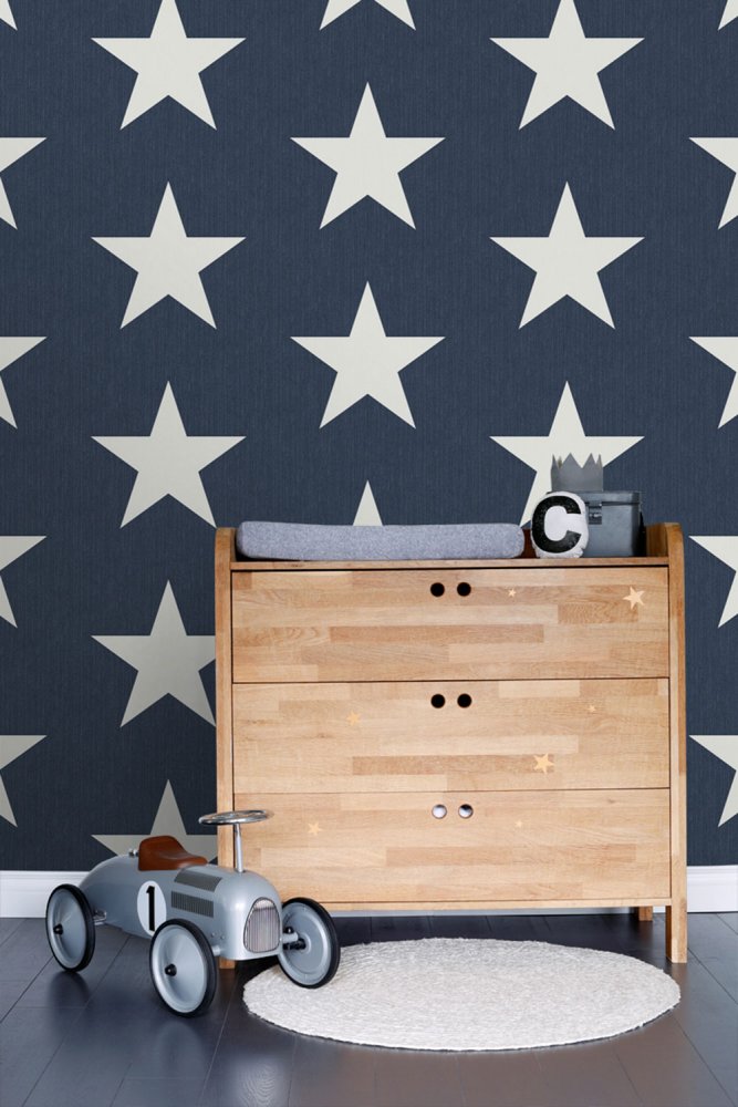 Blaue Vliestapete mit Sternen 138978, Regatta Crew, Esta Home