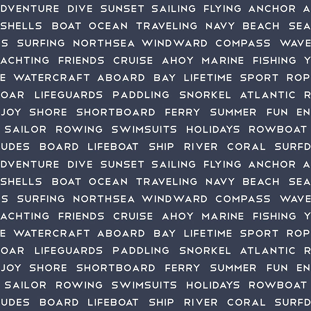 Blaue Vliestapete mit Text 138961, Regatta Crew, Esta Home