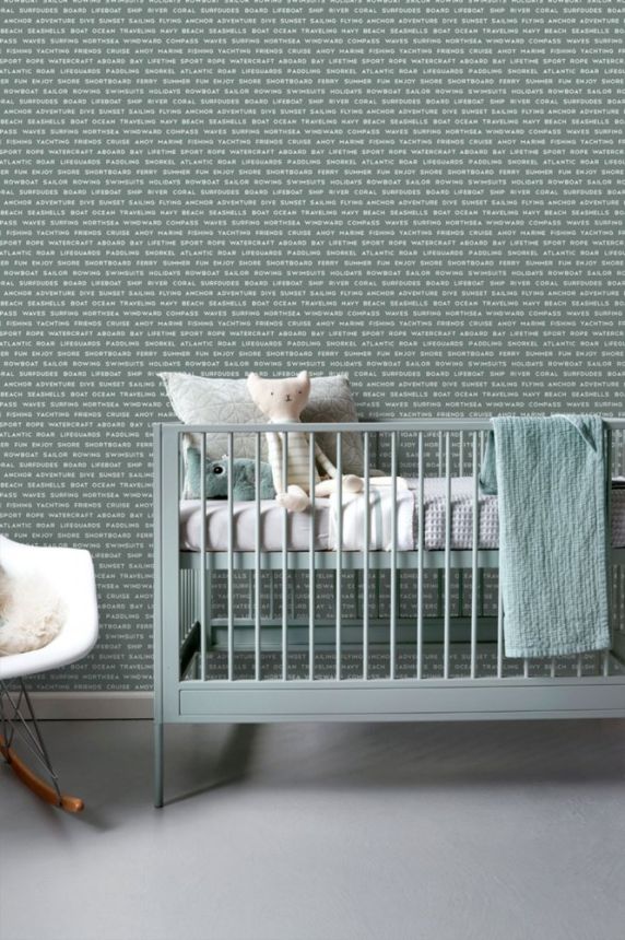 Graue Vliestapete mit Text 138960, Regatta Crew, Esta Home