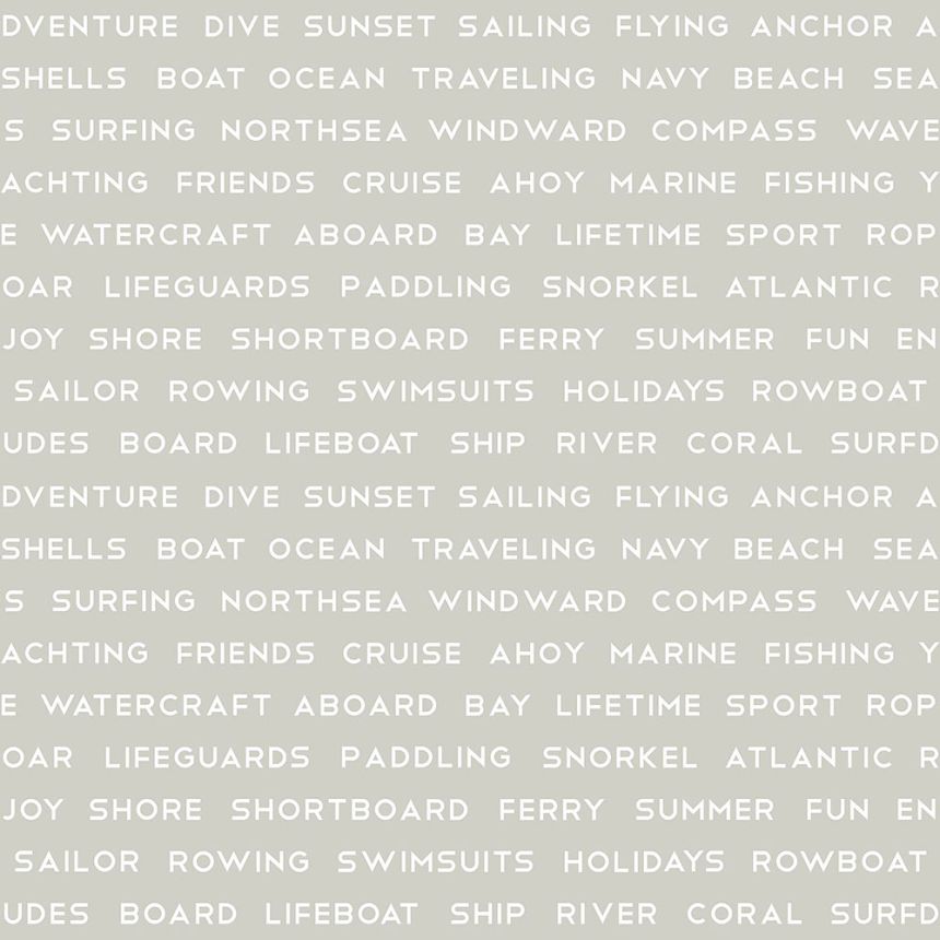 Graue Vliestapete mit Text 138958, Regatta Crew, Esta Home