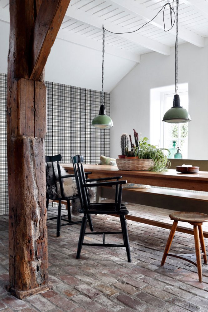 Vliestapete, graues Karomuster 138821, Regatta Crew, Esta