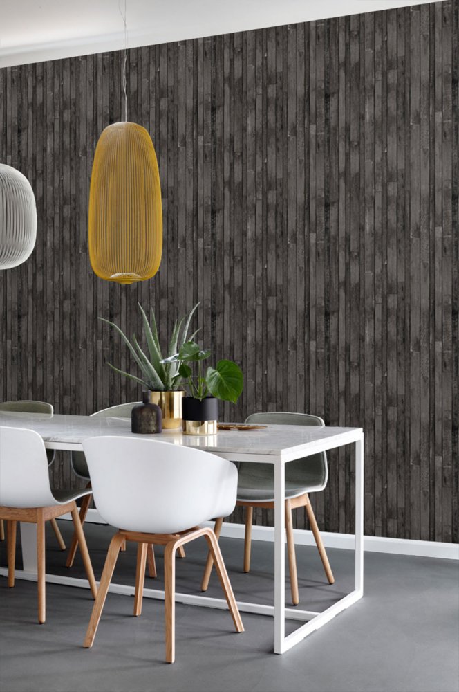 Tapete in dunkelbrauner Holzoptik, 138815, Regatta Crew, Esta