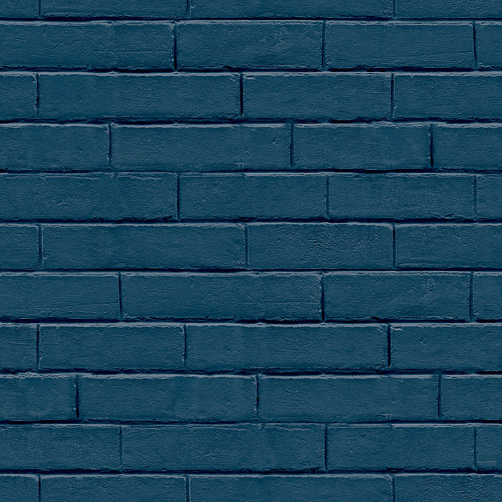 Vliestapete, Kerosinblau-Ziegelimitat GV24257, Good Vibes, Decoprint