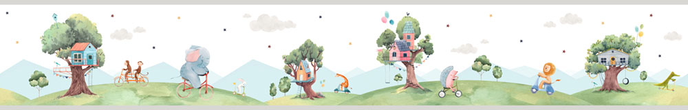 Selbstklebende Tapetenbordüre für Kinder mit Tieren 474-2, Pippo, ICH Wallcoverings