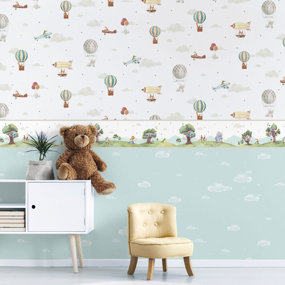 Selbstklebende Tapetenbordüre für Kinder mit Tieren 474-2, Pippo, ICH Wallcoverings