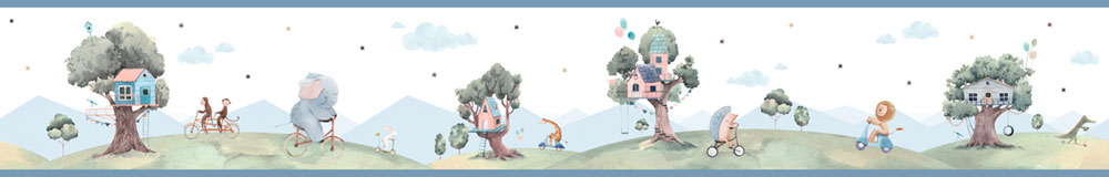 Selbstklebende Tapetenbordüre für Kinder mit Tieren 474-1, Pippo, ICH Wallcoverings