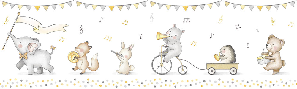 Selbstklebende Tapetenbordüre für Kinder mit Tieren 472-3, Pippo, ICH Wallcoverings