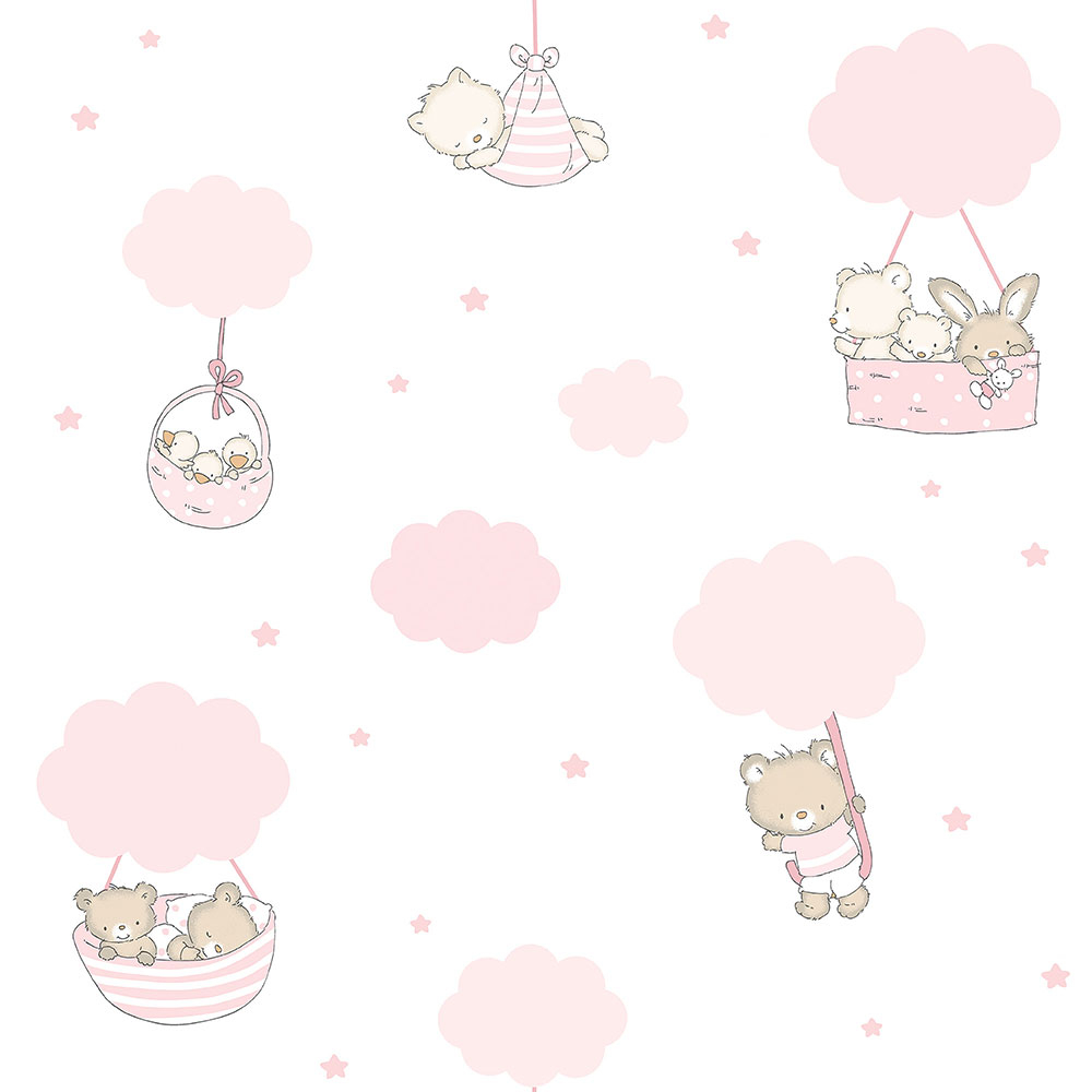 Papier, Kindertapete mit Tieren auf Wolken 452-2, Pippo, ICH Wallcoverings
