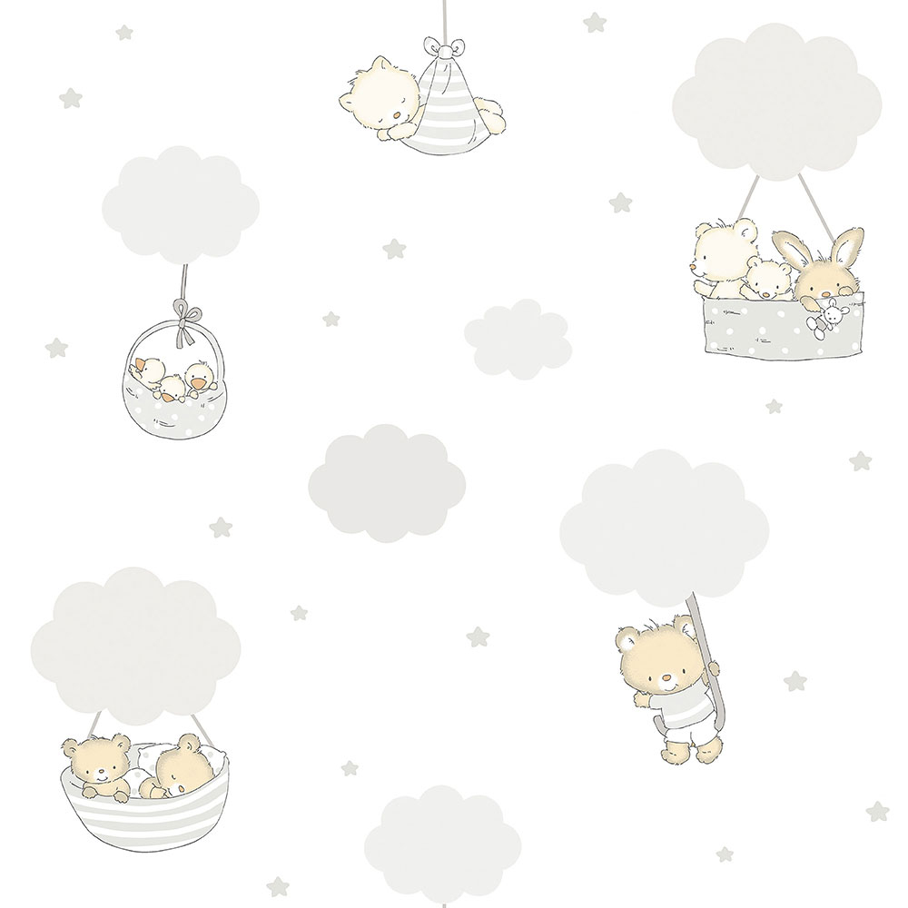 Papier, Kindertapete mit Tieren auf Wolken 452-1, Pippo, ICH Wallcoverings