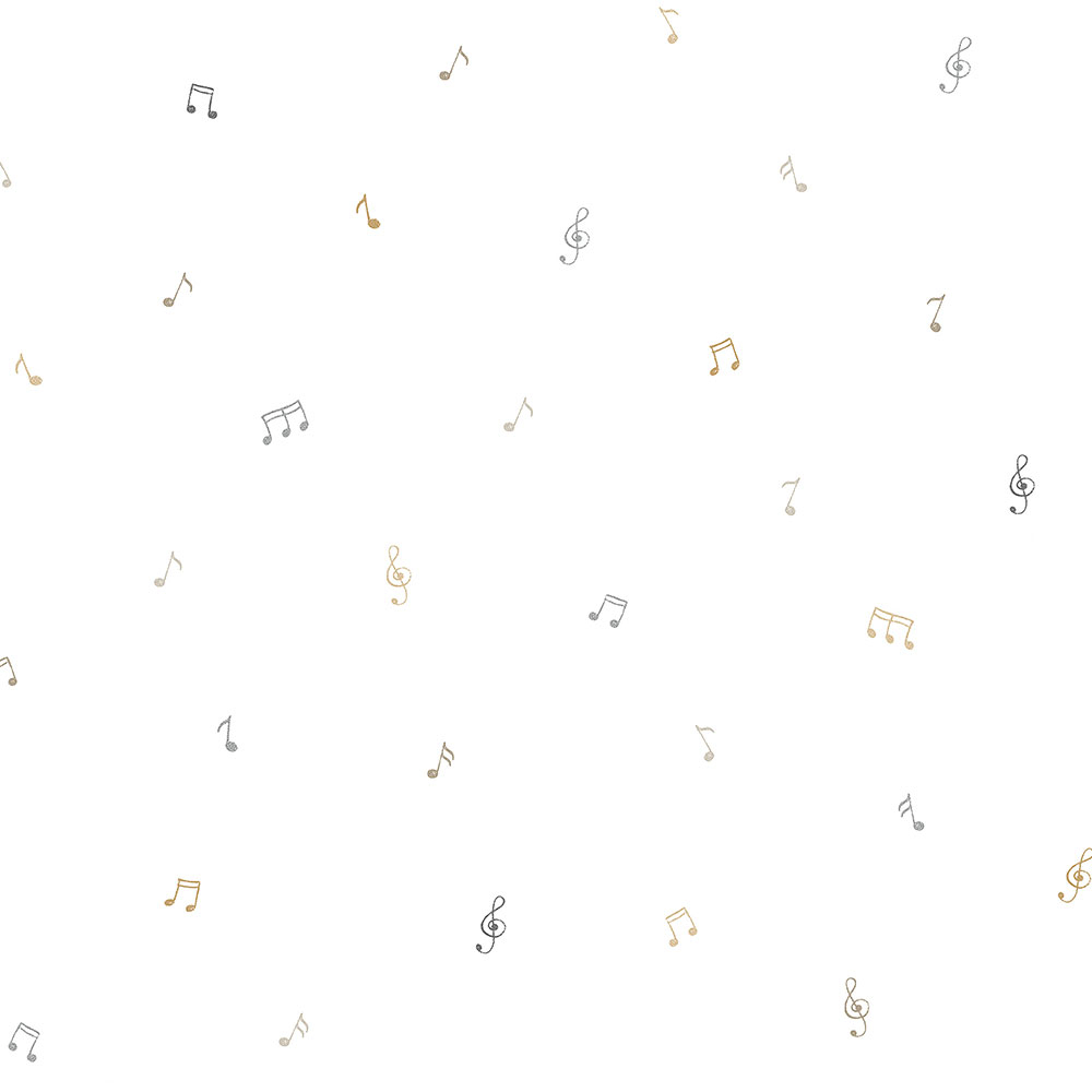 Fröhliches Papier, Kindertapete mit Musiknoten 451-3, Pippo, ICH Wallcoverings