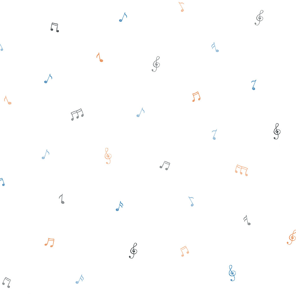 Papier, Kindertapete mit Musiknoten 451-1, Pippo, ICH Wallcoverings