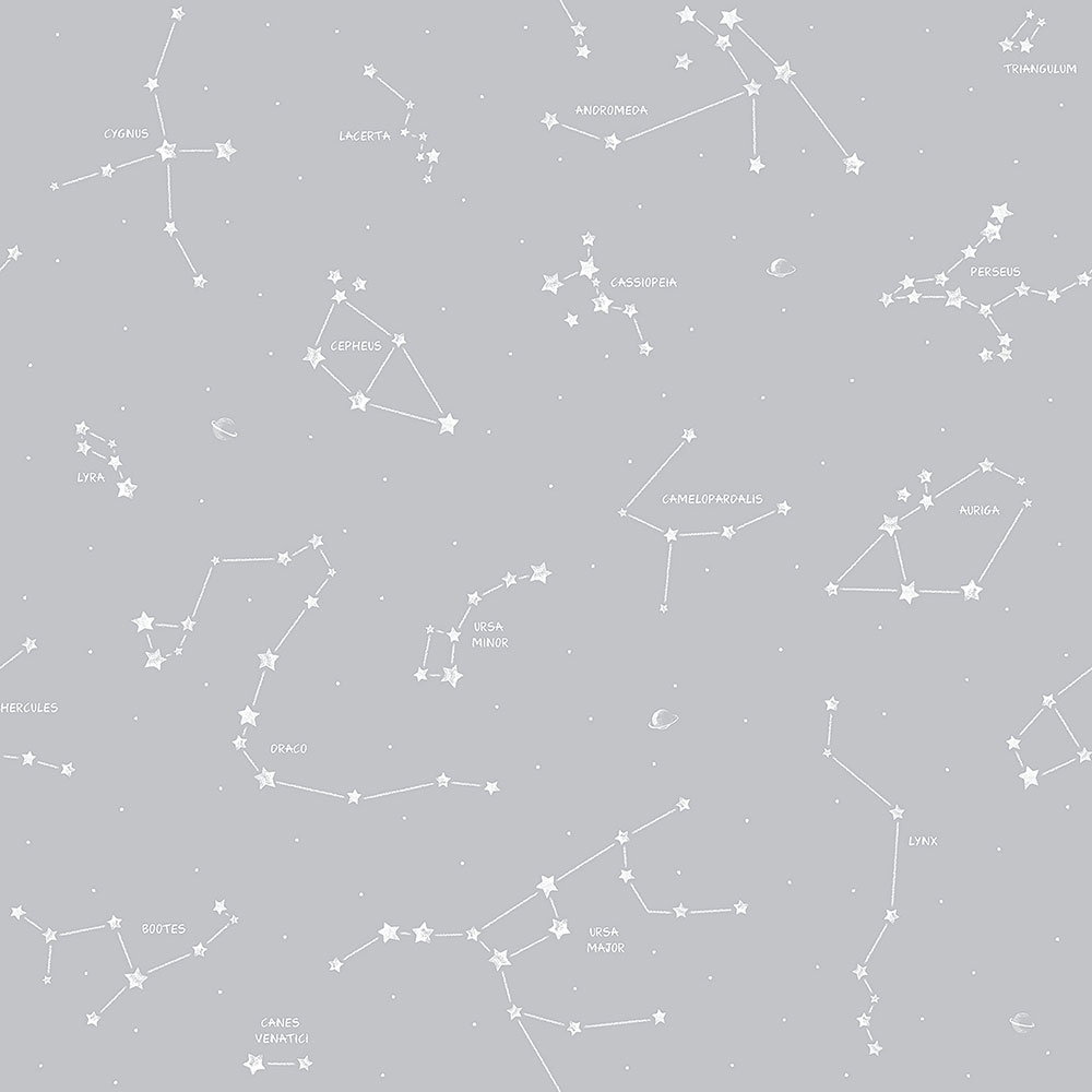 Papiertapete grau, Konstellationen 3361-3, Oh lala, ICH Wallcoverings