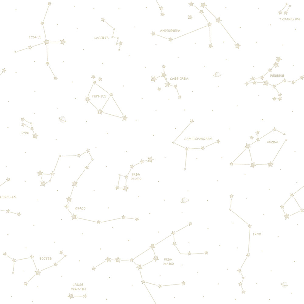 Weiß-beige Papiertapete Konstellationen 3362-3, Oh lala, ICH Wallcoverings