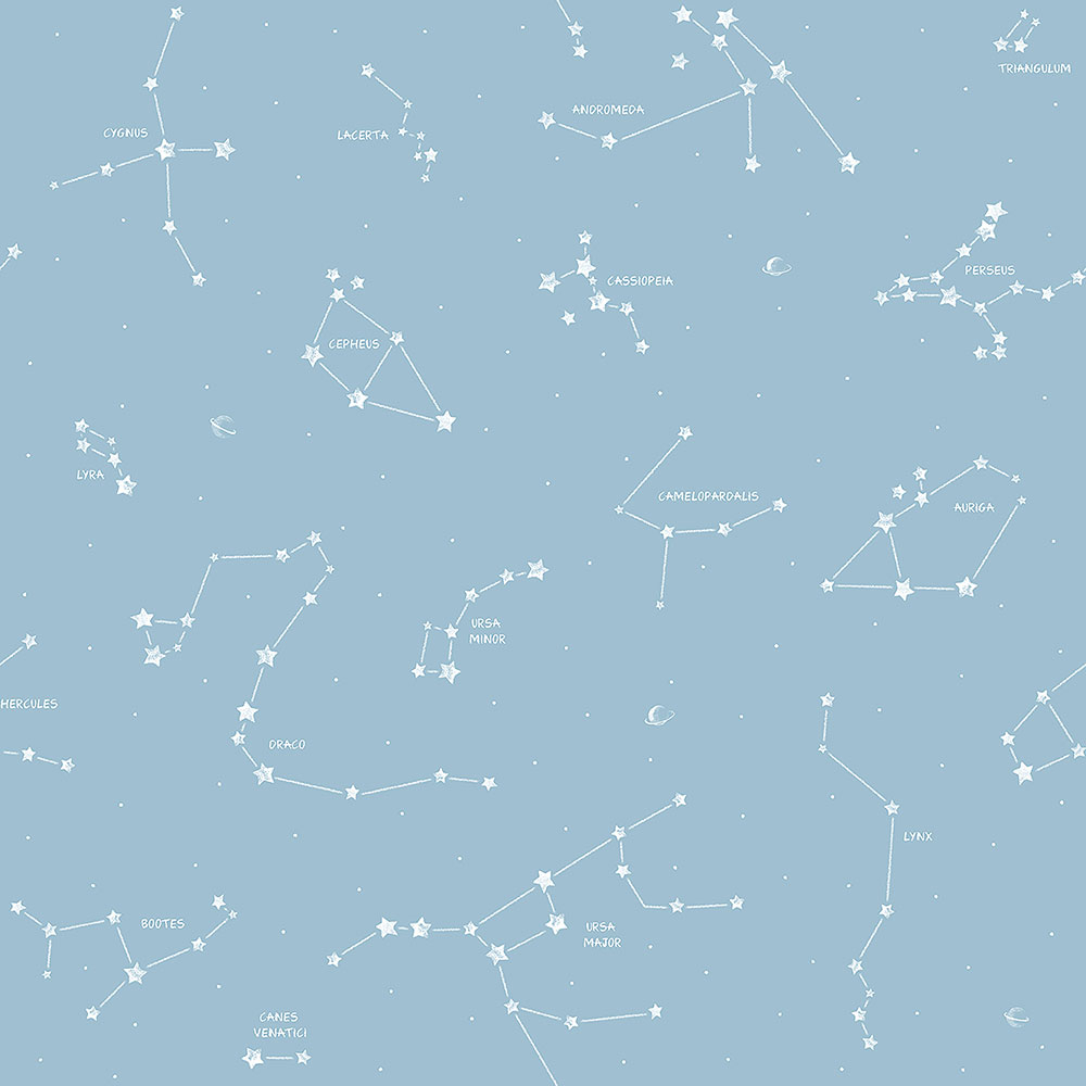 Blaue Papiertapete Konstellationen 3361-2, Oh lala, ICH Wallcoverings