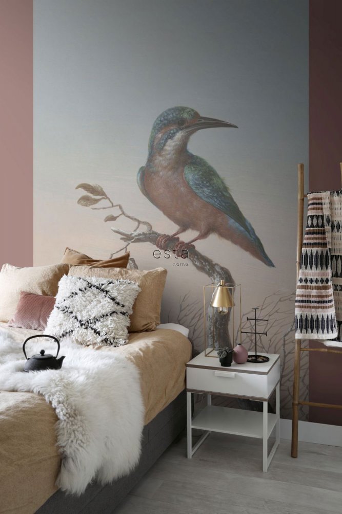 Fototapete, Eisvogel, Tapete Wandbilder 158888, 186 x 279 cm, Blush, Esta Home