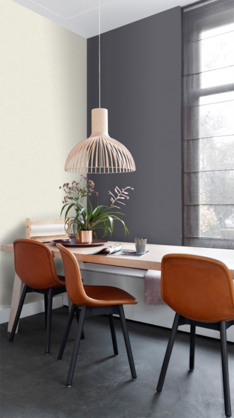 Tapete mit geometrischen Mustern, Sechsecke, Vliestapete 148749, Blush, Esta Home