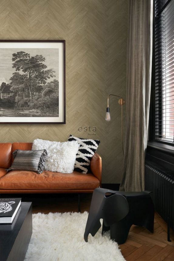 Tapete in brauner Holzoptik, Parkett, 139174, Paradise, Esta Home