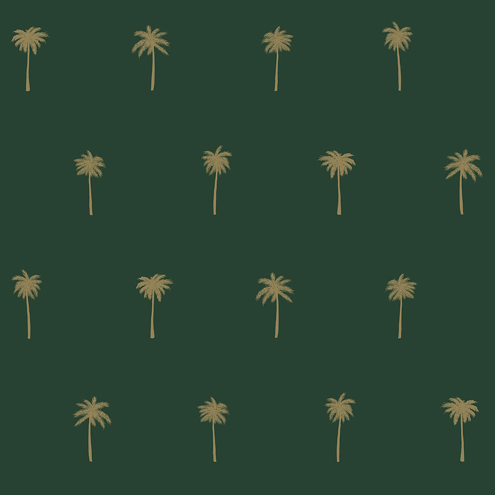 Grüne Tapete mit goldenen Palmen, Vliestapete 139160, Paradise, Esta Home