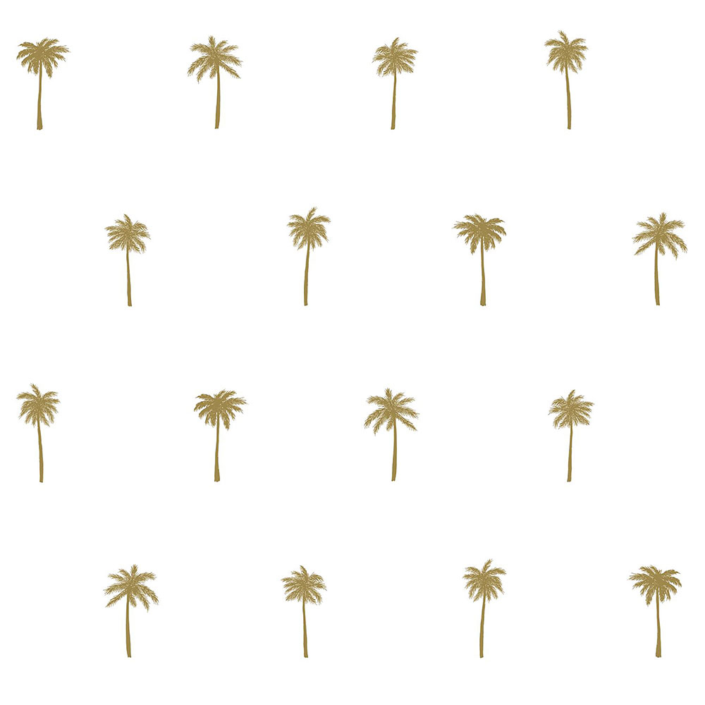 Weiße Tapete mit goldenen Palmen, Vliestapete 139158, Paradise, Esta Home