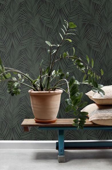 Grüne Tapete mit tropischen Blättern, Vliestapete 139157, Paradise, Esta Home