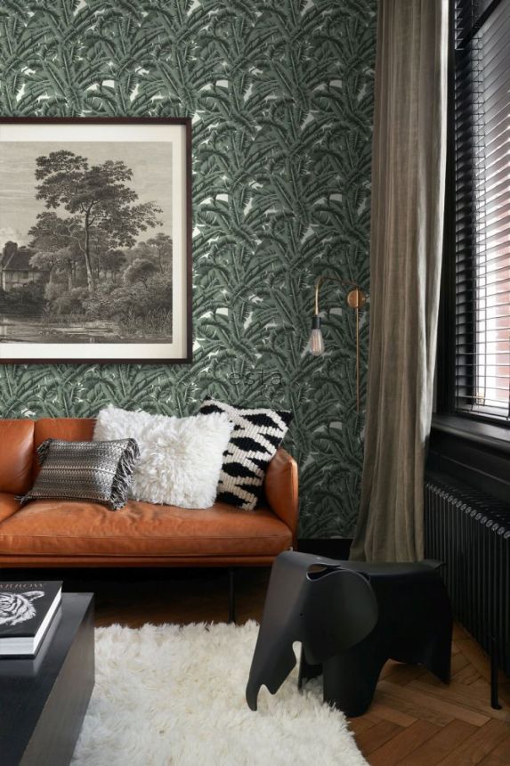 Grüne Tapete mit tropischen Blättern, Vliestapete 139156, Paradise, Esta Home