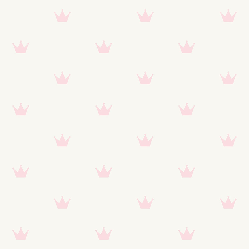Metallic-Tapete mit rosa Kronen, Vliestapete - 347702, Precious, Origin
