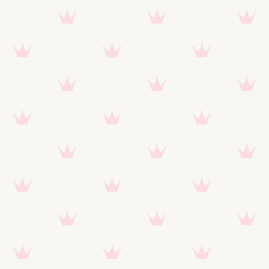 Metallic-Tapete mit rosa Kronen, Vliestapete - 347702, Precious, Origin