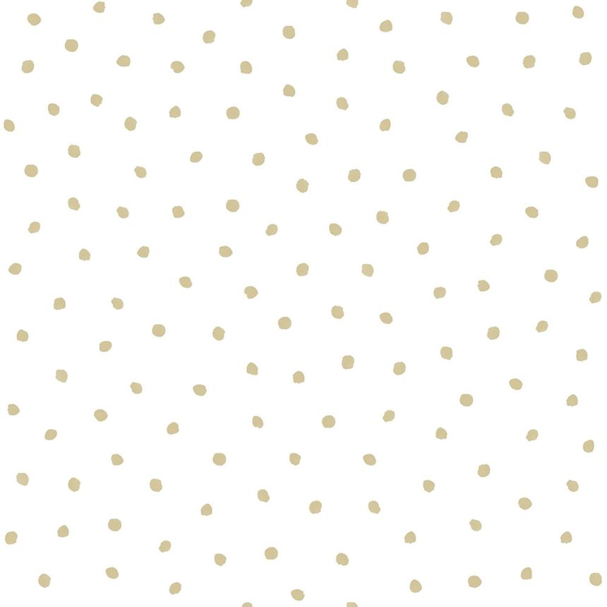 Weiße Tapete mit goldenen Tupfen, Vliestapete 347673, Precious, Origin