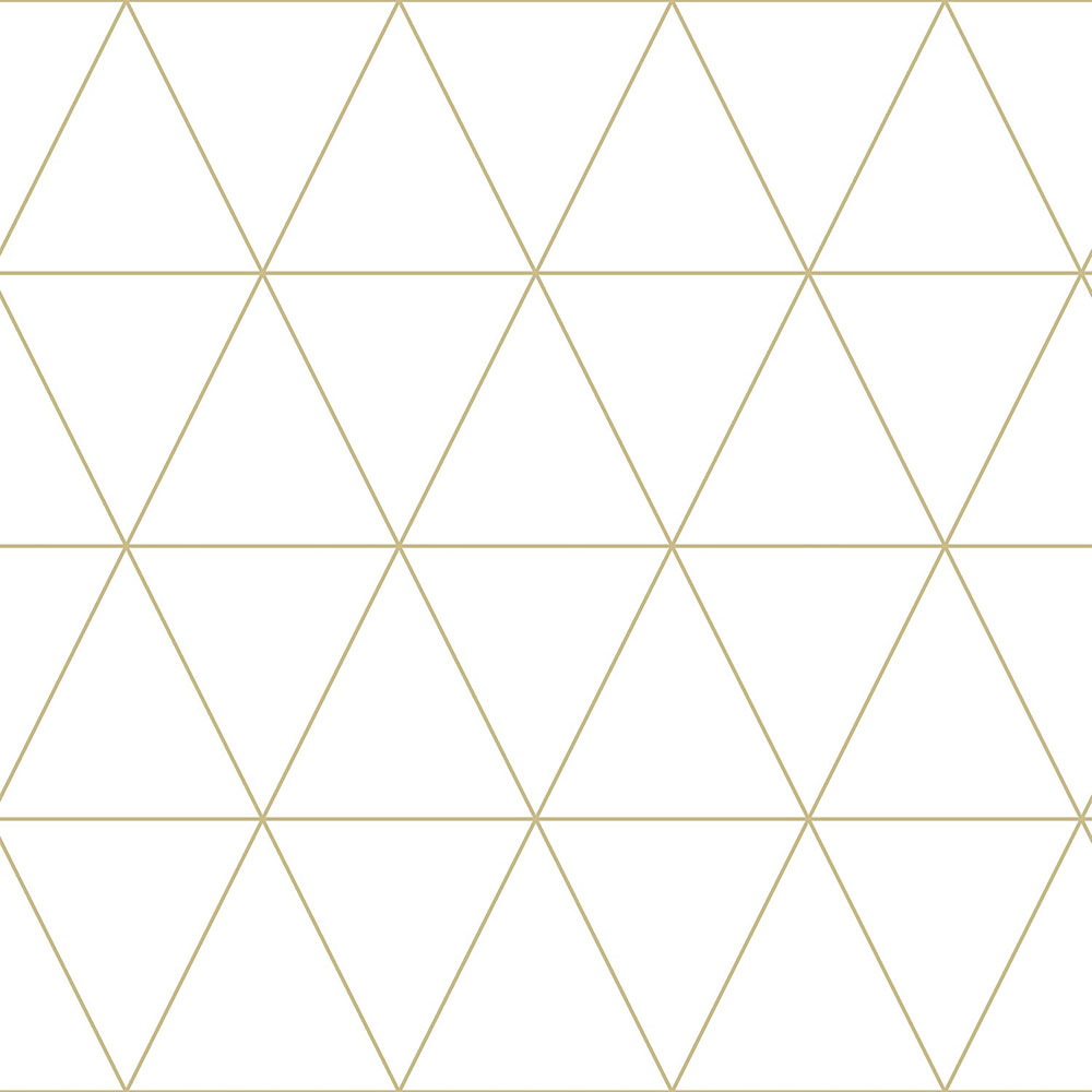 Tapete mit geometrischen mustern - goldene Umrisse von Dreiecken, Vliestapete 347682, City Chic, Precious, Origin