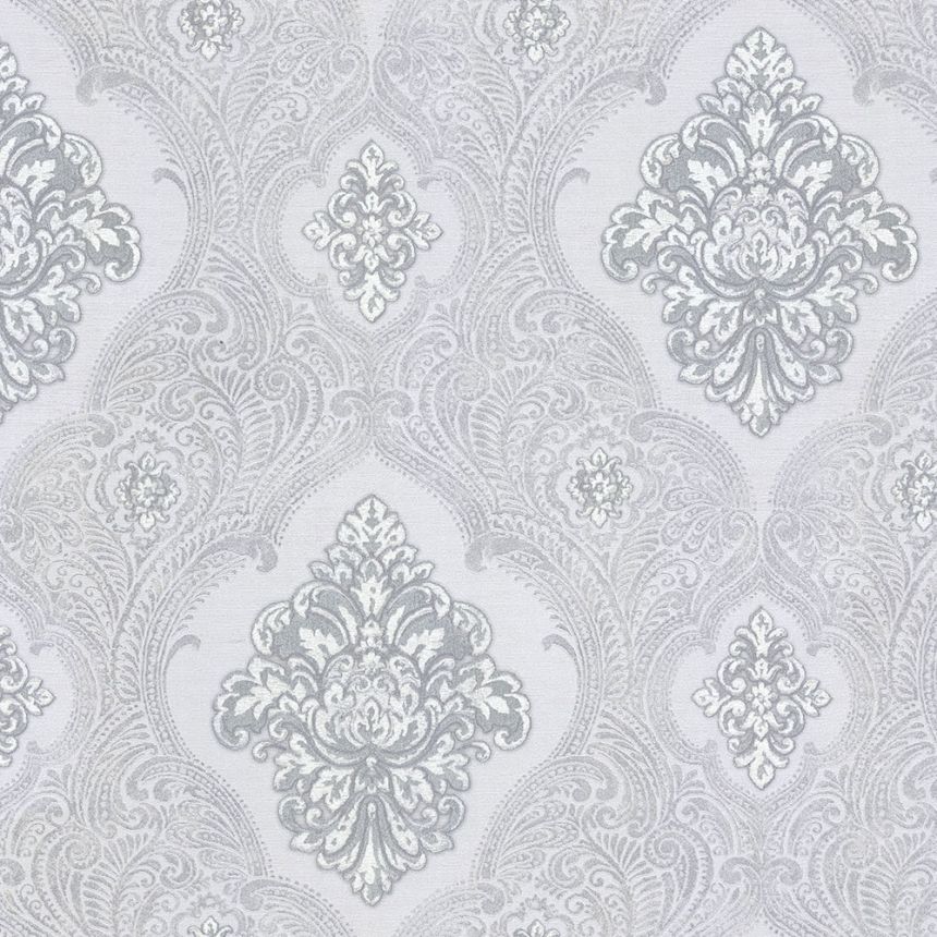 Grau-silberne Luxustapete, Vliestapete 83413, Mirabilia, Emiliana Parati