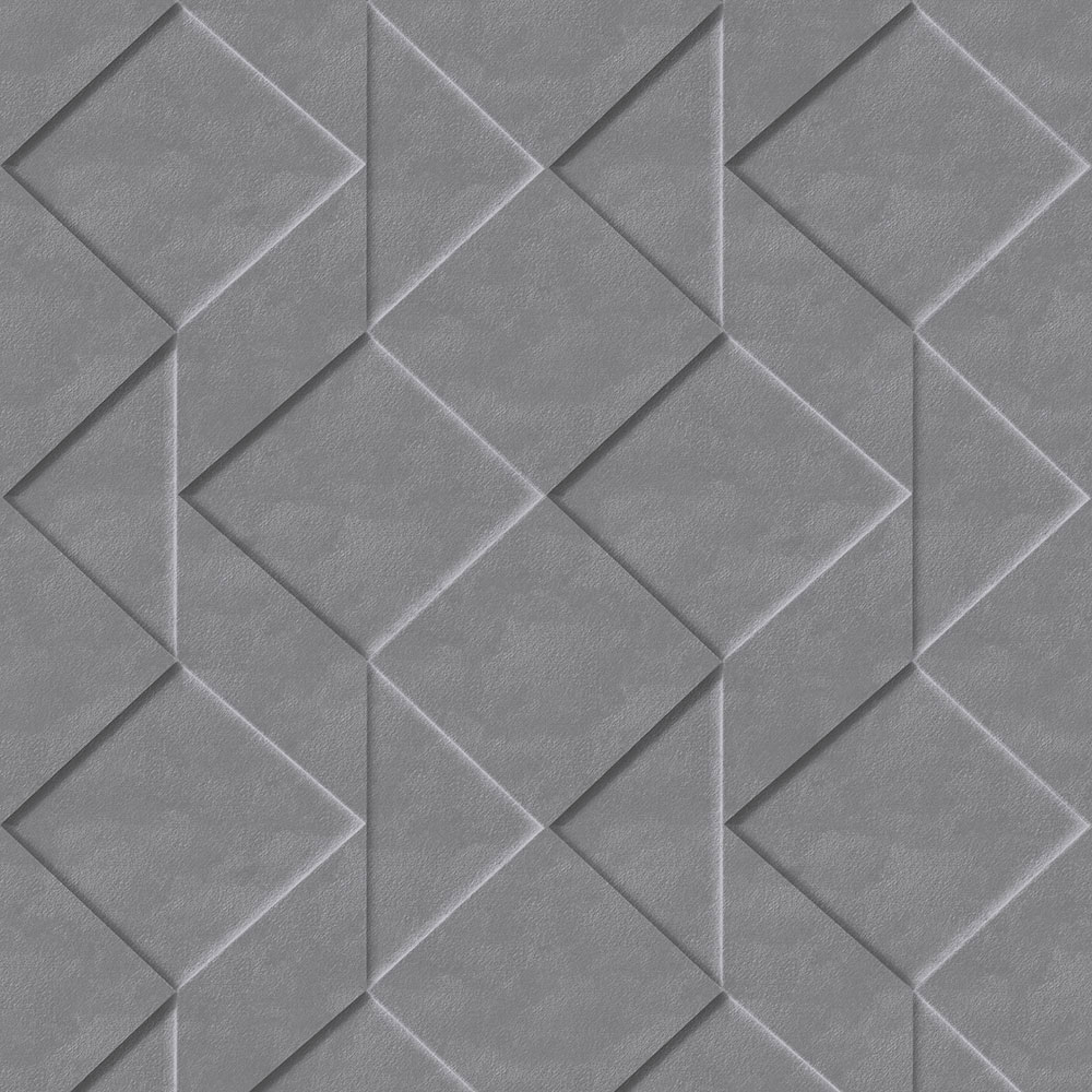Graue 3D Tapete mit geometrischen mustern, Vliestapete M41409, Loft, Ugépa