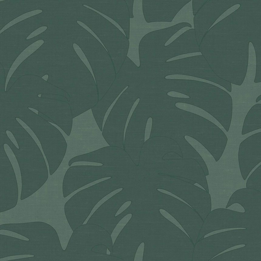 Grüne Tapete - monstera Blätter - Stoff Textur, Vliestapete 347763, Natural Fabrics, Origin