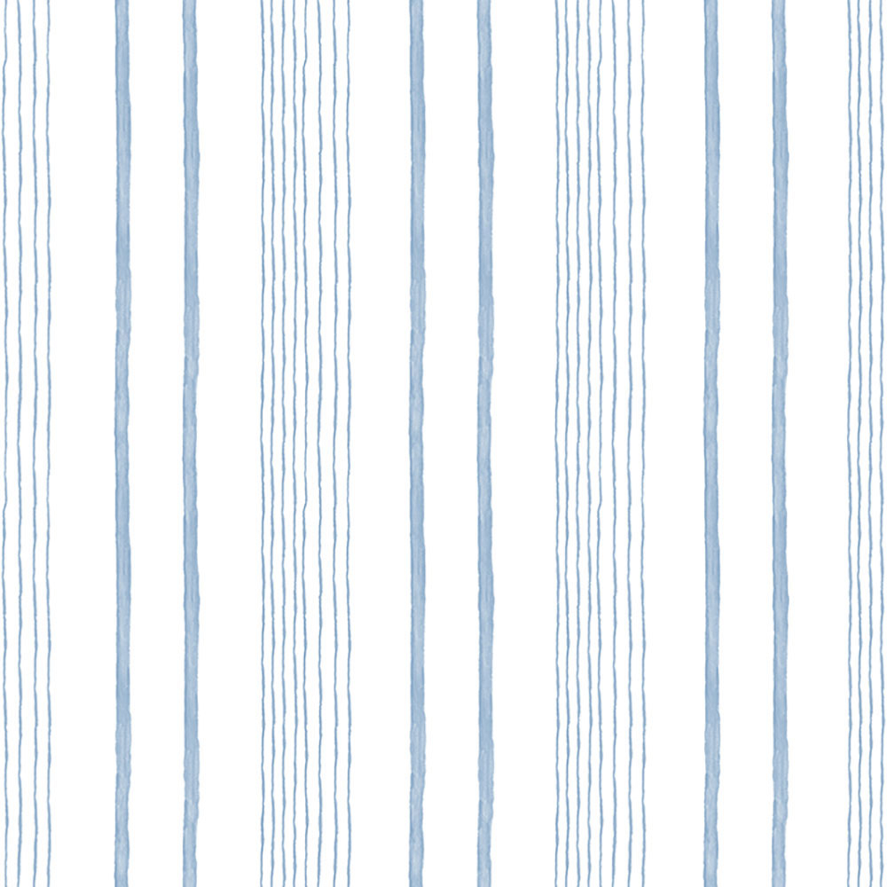 Weiße Tapete mit blauen Streifen, Vliestapete M33311, My Kingdom, Ugépa