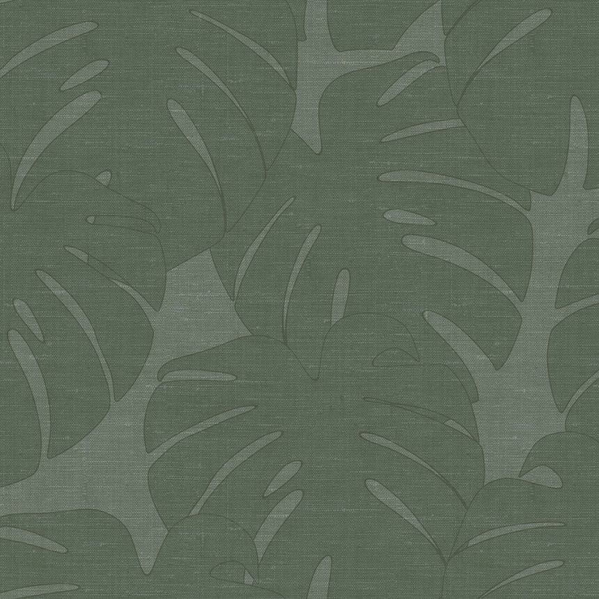 Grüne Tapete - monstera Blätter - Stoff Textur, Vliestapete 347762, Natural Fabrics, Origin