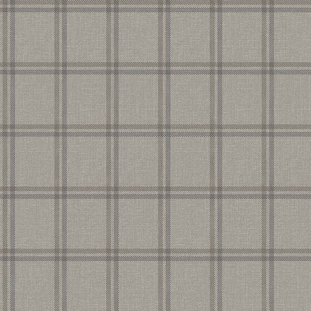 Tapete - brauner Stoffimitat, englisch kariert, Vliestapete 347624, Natural Fabrics, Origin