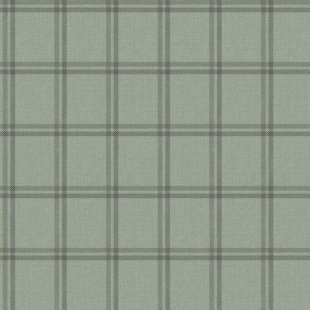 Tapete - grüner Stoffimitat, englisch kariert, Vliestapete 347623, Natural Fabrics, Origin