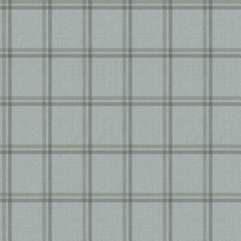 Tapete Stoffimitat grau-blau kariert, Vliestapete 347622, Natural Fabrics, Origin