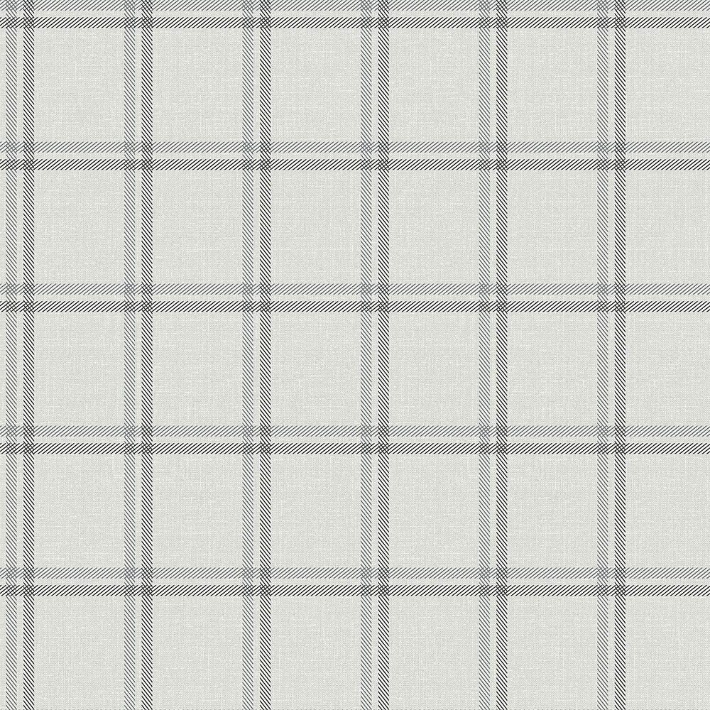 Tapete Stoffimitat grau kariert, Vliestapete 347621, Natural Fabrics, Origin