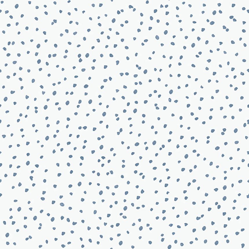 Weiße Kindertapete mit blauen Flecken, Vliestapete L99301, My Kingdom, Ugépa