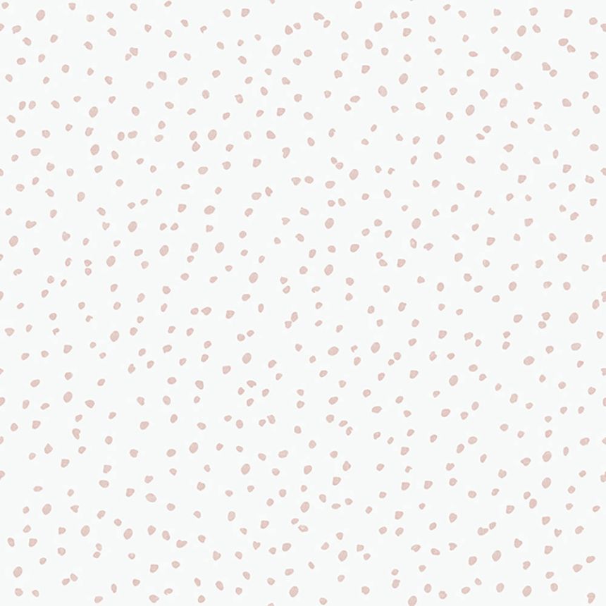 Weiße Kindertapete mit rosa Flecken, Vliestapete L99303, My Kingdom, Ugépa