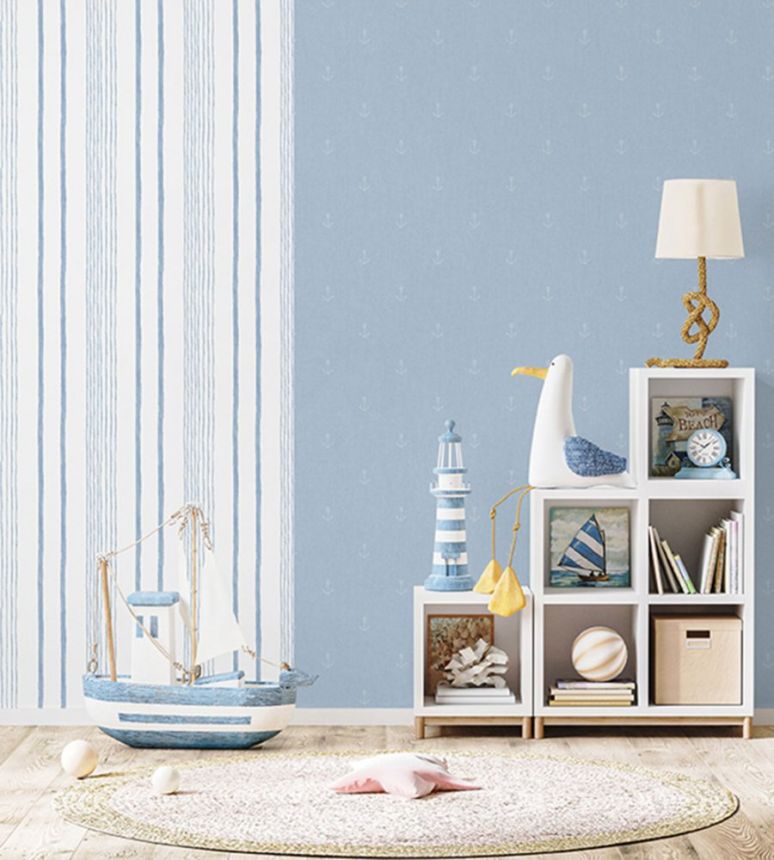 Graue Tapete mit Ankern, Vliestapete A82809, My Kingdom, Ugépa