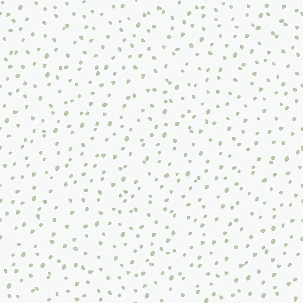 Weiße Kindertapete mit grünen Flecken, Vliestapete L99304, My Kingdom, Ugépa