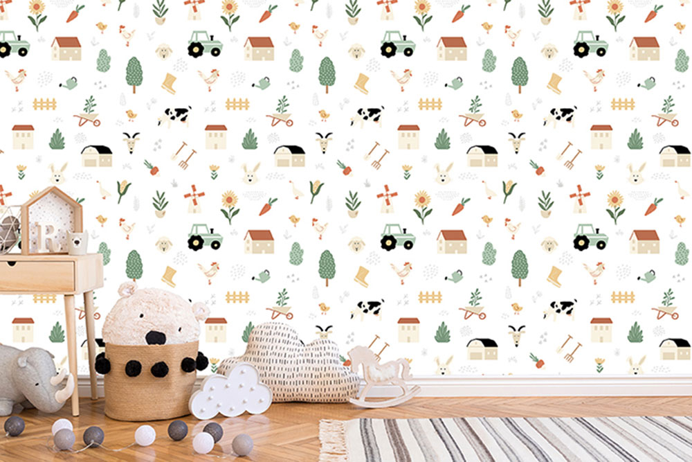 Kindertapete mit Garten- und Tiermotiven, Vliestapete M51507, My Kingdom, Ugépa