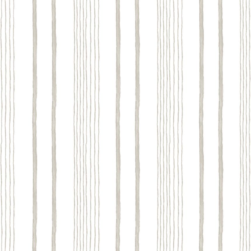 Weiße Tapete mit grauen Streifen, Vliestapete M33307, My Kingdom, Ugépa