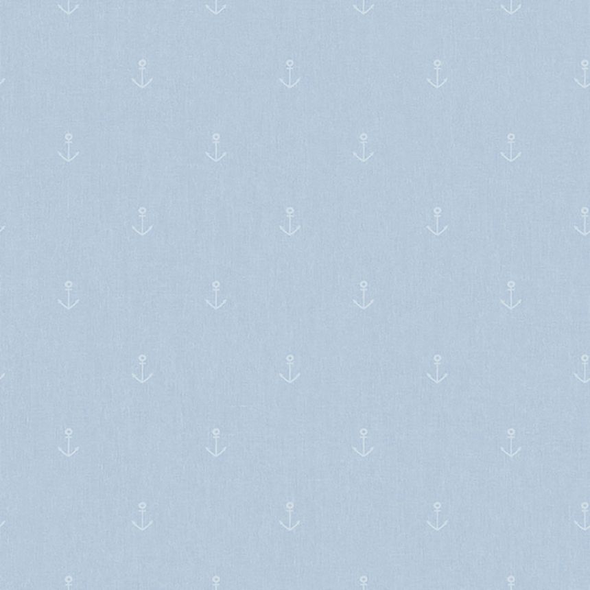 Hellblaue Tapete mit Ankern, Vliestapete A82801, My Kingdom, Ugépa